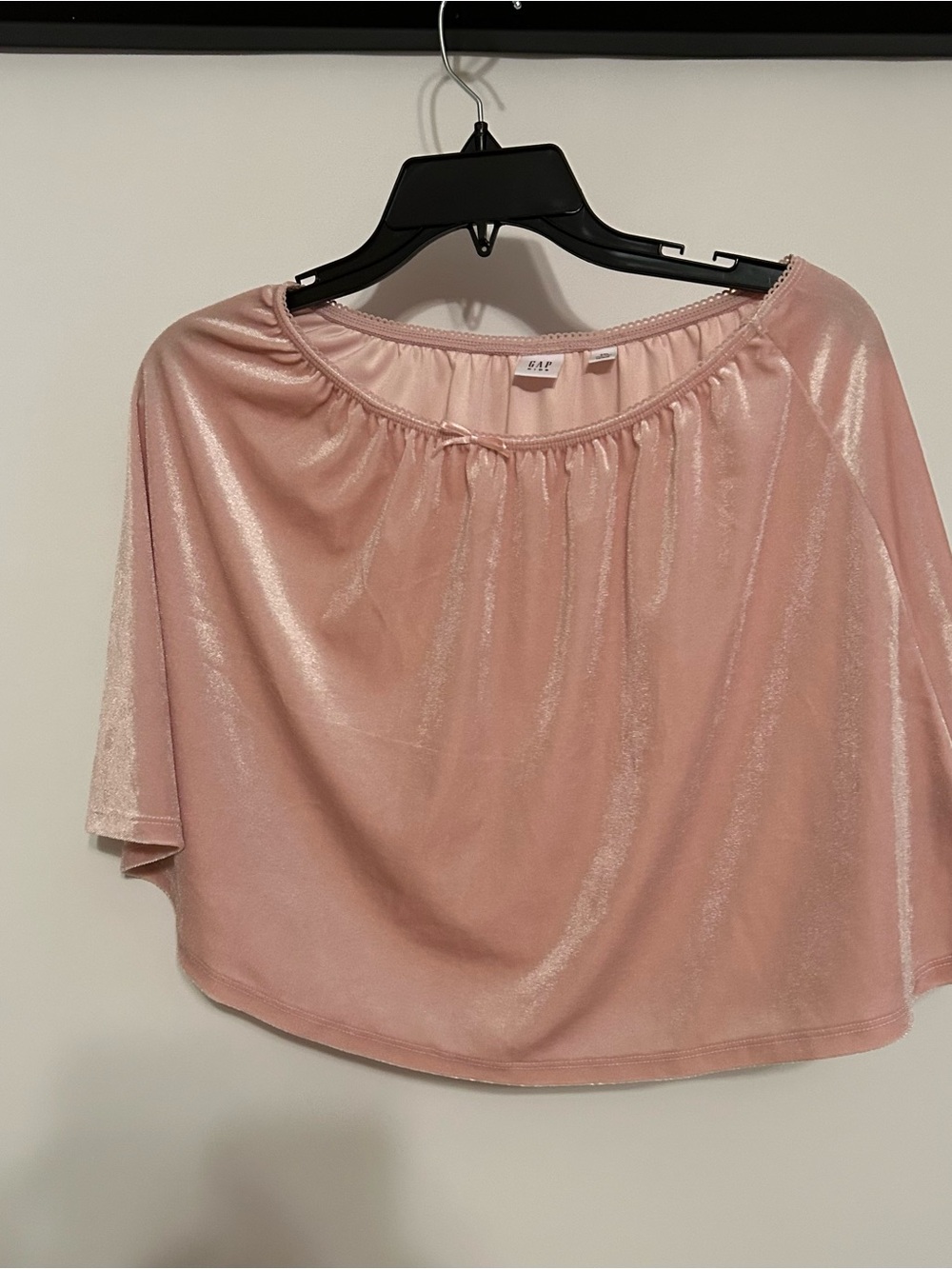 GAP Shimmery Blush Pink Off-Shoulder Crop Top